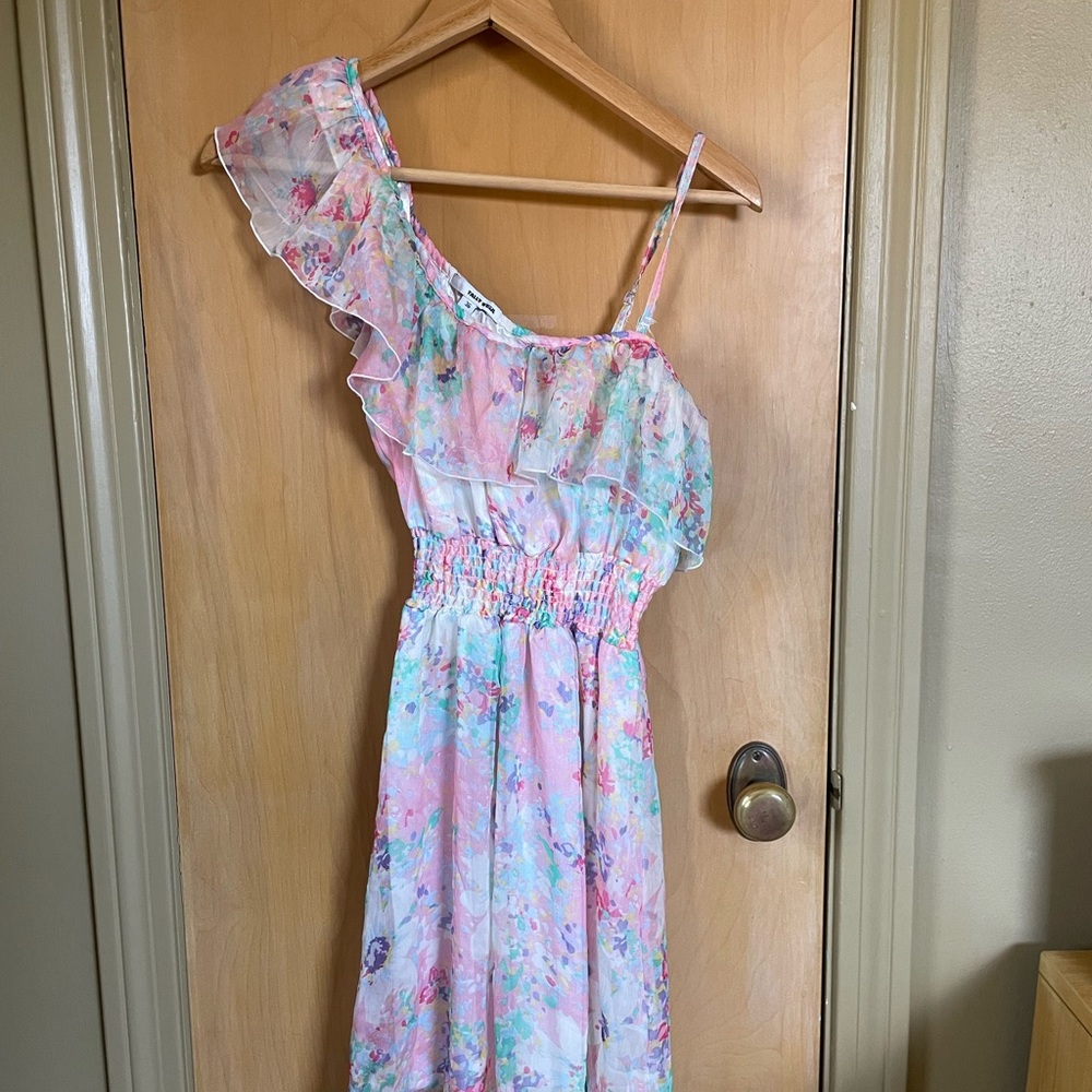 Floral Dress European One Shoulder